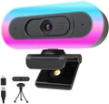 2k Webcam with Ring Light/Microphone,PC Gaming Computer Camera | PC Webcam with RGB Light/Cover/Tripod,Autofocus,65°FOV,Plug and Play USB C Web Camera for Laptop Streaming/Zoom Meeting by Hgarsin