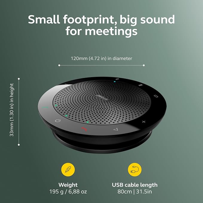 Jabra Speak 510 (2025 Edition) Portable USB Bluetooth Speaker, Black | Portable Speakerphone, USB or Bluetooth, Crystal-Clear Sound, Works with Microsoft Teams, Google Meet, Zoom - Image 5