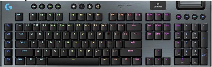 Logitech G915 X Lightspeed Wireless Gaming Keyboard (Linear) - Black | Low Profile, Mechanical Switches, Double-Shot PBT Keycaps, RGB lighting, Aluminum finish, PC/Mac Compatible by Unknown