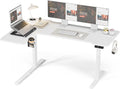 L Shaped Electric Standing Desk - 59x40 Inch Reversible Corner Sit Stand Desk with Hook&Cup Holder,Electric Height Adjustable Table,for Home Office Gaming Computer Desk, White by Acrolix