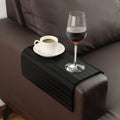 Sofa Arm Tray Table - Flexible/Foldable Couch Arm Table Perfect for Drink & Snacks (16.5" L x 13.25" W x 0.4" H, Black) by GEHE
