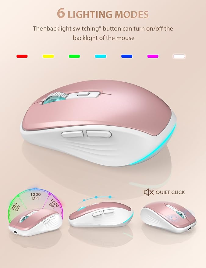 Wireless Keyboard and Mouse Combo, Compact Backlit Scissor Keys | Slim Design, Rechargeable, Quiet Typing, RGB Mouse, Auto Sleep, 2.4GHz USB Wireless, KM61PRO Portable Set for Windows & Mac - Image 6