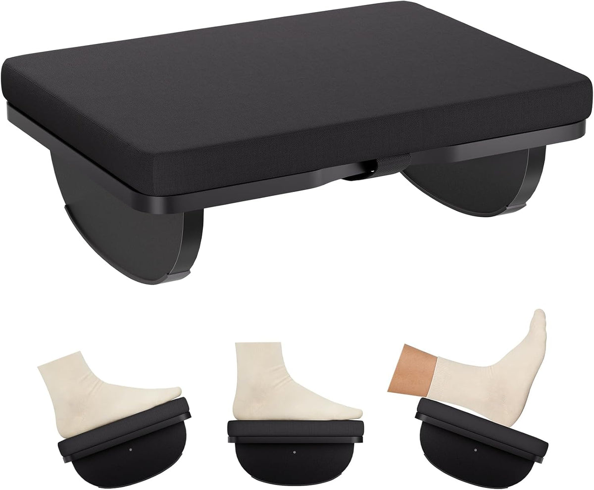 Wooden Under Desk Foot Rest with Detachable Cushion (Black) by Atoping