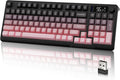 LexonElec M96 Wireless Keyboard, Low Profile Quiet Typing Membrane Gaming Keyboard with Smart Display & Knob, RGB Backlit, USB C Rechargeable, 94 Keys PBT Keycap for Windows PC, Mac, Linux-BlackBerry by LexonElec