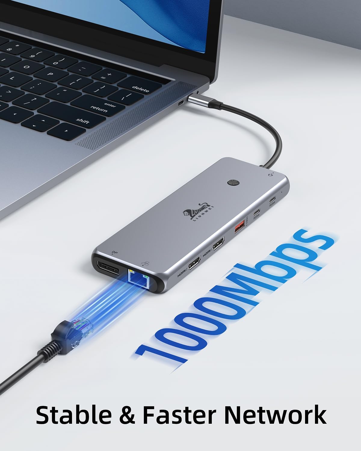 13-in-1 Laptop Docking Station Dual Monitor 4K, 2 HDMI USB C Hub LIONWEI - Image 7