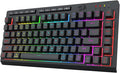 Redragon Wireless Gaming Keyboard, RGB Backlit, Portable 75% Design, Black | Bluetooth/2.4GHz/USB-C Wired, Mini Quiet Macro Membrane Keyboard, Rechargeable 4000mAh Battery, Anti-Ghosting for Win/MAC by REDRAGON