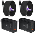 USB C Charger Block 100W, 3-Port GaN Super Fast Phone Charger, Type C 65W Laptop Chargers with 10ft USB C Charging Cable for MacBook Pro/Air,iPad Pro, iPhone 17/16/15Pro, S26 Ultra/S25/S24-Black by Auorld