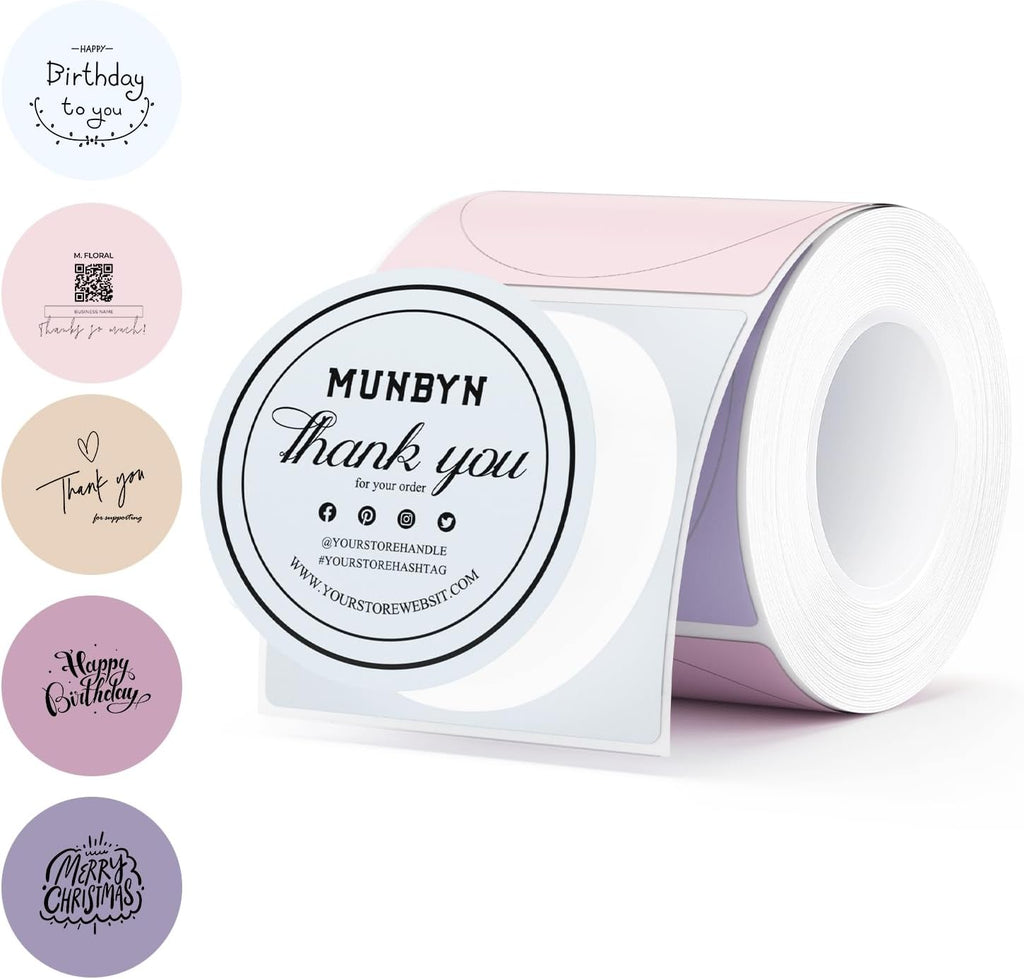 MUNBYN 2 Inch Round Thermal Labels for Canning, 150 Sheets/1 Roll by MUNBYN