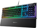 SteelSeries Apex 3 RGB Gaming Keyboard – 10-Zone RGB Illumination – IP32 Water Resistant – Premium Magnetic Wrist Rest (Whisper Quiet Gaming Switch) by Unknown