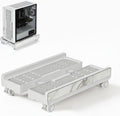 Heavy-Duty Adjustable Mobile CPU Stand with Locking Wheels,PC Tower Floor Cart,Ventilated Rolling Computer Holder Fits Most Gaming&Office Towers, Under Desk PC Riser with Caster Wheels (Marble Pattern) by SRTFINE