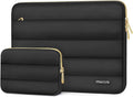 MOSISO Laptop Case 14 inch, 14 inch Puffy Laptop Sleeve Carrying Case | Compatible with HP Lenovo Dell ASUS Acer, HP Stream, Dell Latitude, Polyester Horizontal Bag with Small Case, Black by MOSISO