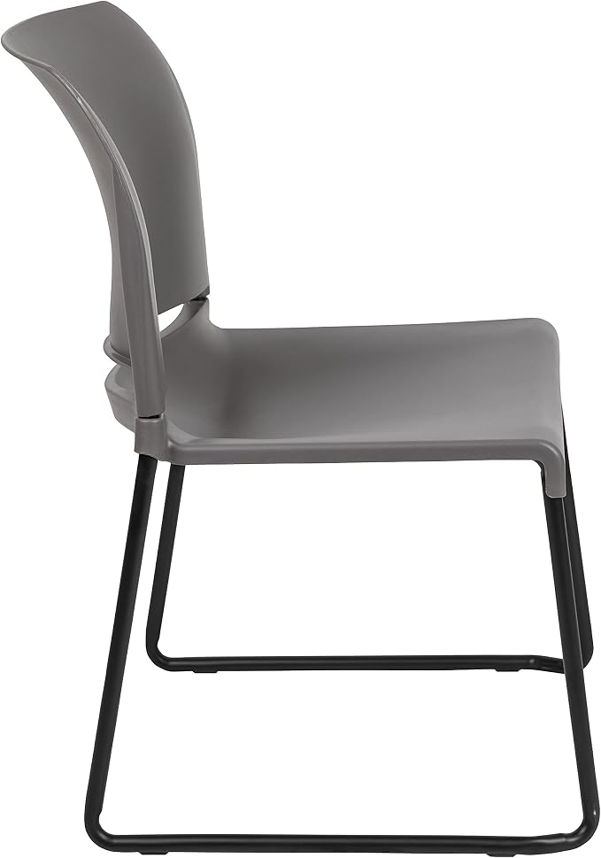 Flash Furniture Hercules Stack Chair, Black | Sled Base, Powder Coated, Contoured, 880 LBS. Weight Capacity - Image 8
