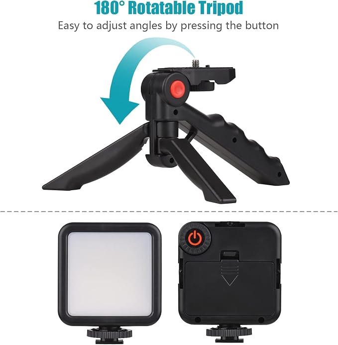 Mini Smartphone Vlog Kit with LED Video Light, Cardioid Microphone, Extendable Phone Clip, Adjustable Brightness Tripod for Live Streaming, Vlogging, Video Conferencing & Selfies - Image 4