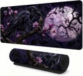 Gothic Raven Gaming Mouse Pad, Halloween XXL 35.4 x 15.7 in Desk Mat by Zorzvethx