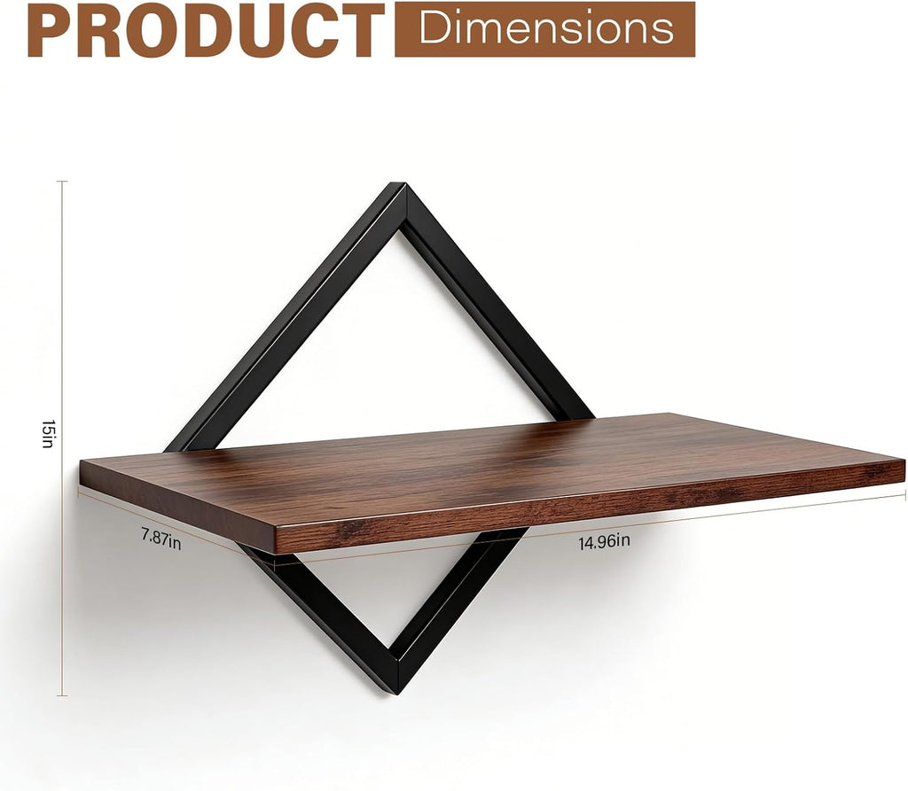 DAWASAPAT Projector Wall Mount Shelf, 14.97" x 7.87" Floating Shelf for Projector, Router, Modem, Cable Box, Xbox, PS5 - Sturdy Projector Mount Rack Holder Stand - Image 3