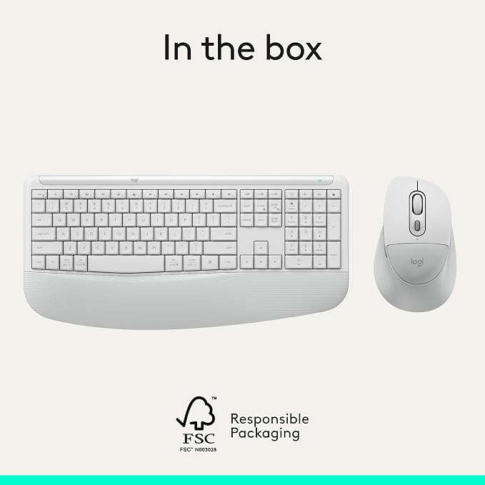 Logitech Signature Comfort Plus MK880 Combo Keyboard Mouse - Off White | Signature, Full-Size, with Palm Rest, Silent Clicks, Bluetooth, for Windows and macOS - Image 17