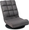 Swivel Floor Chair for Teens，Multipurpose Gaming Chair Rocker for TV, Reading, Playing Video Games Lumbar Support, Adjustable Foldable Backrest,Brown by DeeLyan