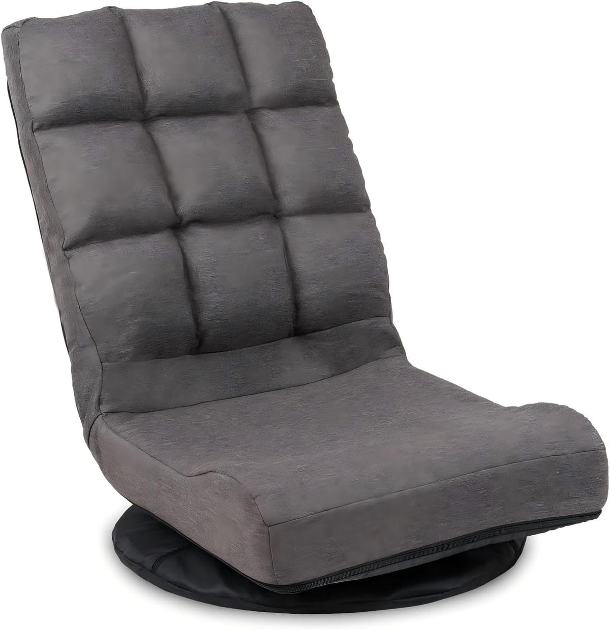 Swivel Floor Chair for Teens，Multipurpose Gaming Chair Rocker for TV, Reading, Playing Video Games Lumbar Support, Adjustable Foldable Backrest,Brown by DeeLyan