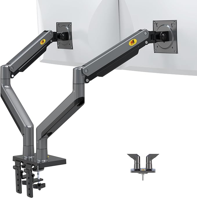 NB North Bayou Dual Monitor Arm Ultra Wide Full Motion Swivel Monitor Mount for 22''-32'' Monitors Load Capacity from 4.4 to 26.4lbs for Each Arm Height Adjustable Monitor Stand G35 by NBNorthBayou