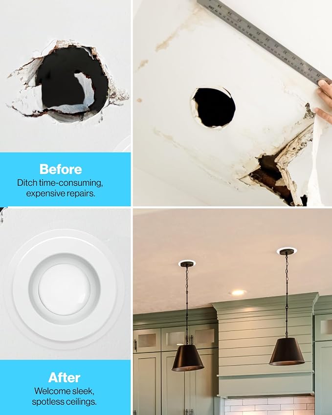 Sunco 6 Pack 6 Inch Recessed Light Goof Ring, White, Matte Finish | Flush Mount White Can Light Trim Ring Cover, OD 8.6 Inch/ID 6.2 Inch, Paintable, Covers Oversized Ceiling Holes - Image 5