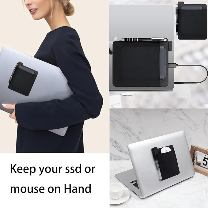 Portable Hard Drive Sleeve for Laptop - SSD Solid State Drive - Reusable Adhesive - Stick on External Hard Drive Carrying Case - Travel Pocket Pouch - Image 3