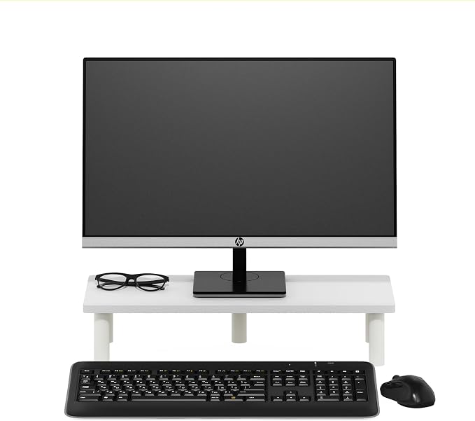 Furinno TURN-N-TUBE Monitor Stand Riser, 23.6" Wide Rectangle Monitor Riser, Laptop Stand for Desk, Office Desktop Accessories Organizers, Toolless Assembly, For Study Room, Dorm, White - Image 4