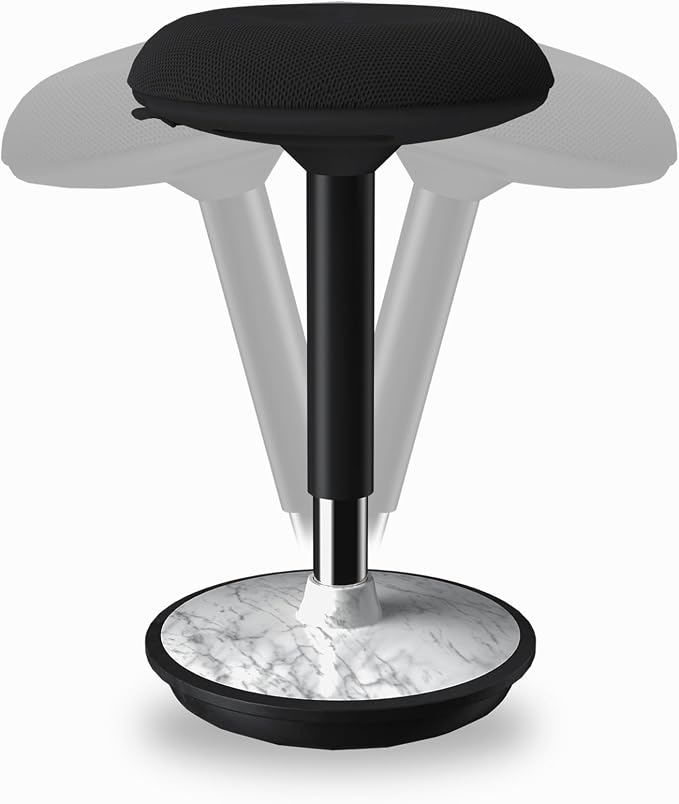 Adult Wobble Stool - Anti-Fatigue Standing Desk Stool with 360° Rocking Non-Slip Curved Base, Height Adjustable 22-32 Inch Standing Chair for Home & Office,Faux Marble by ERGOCOLLECT