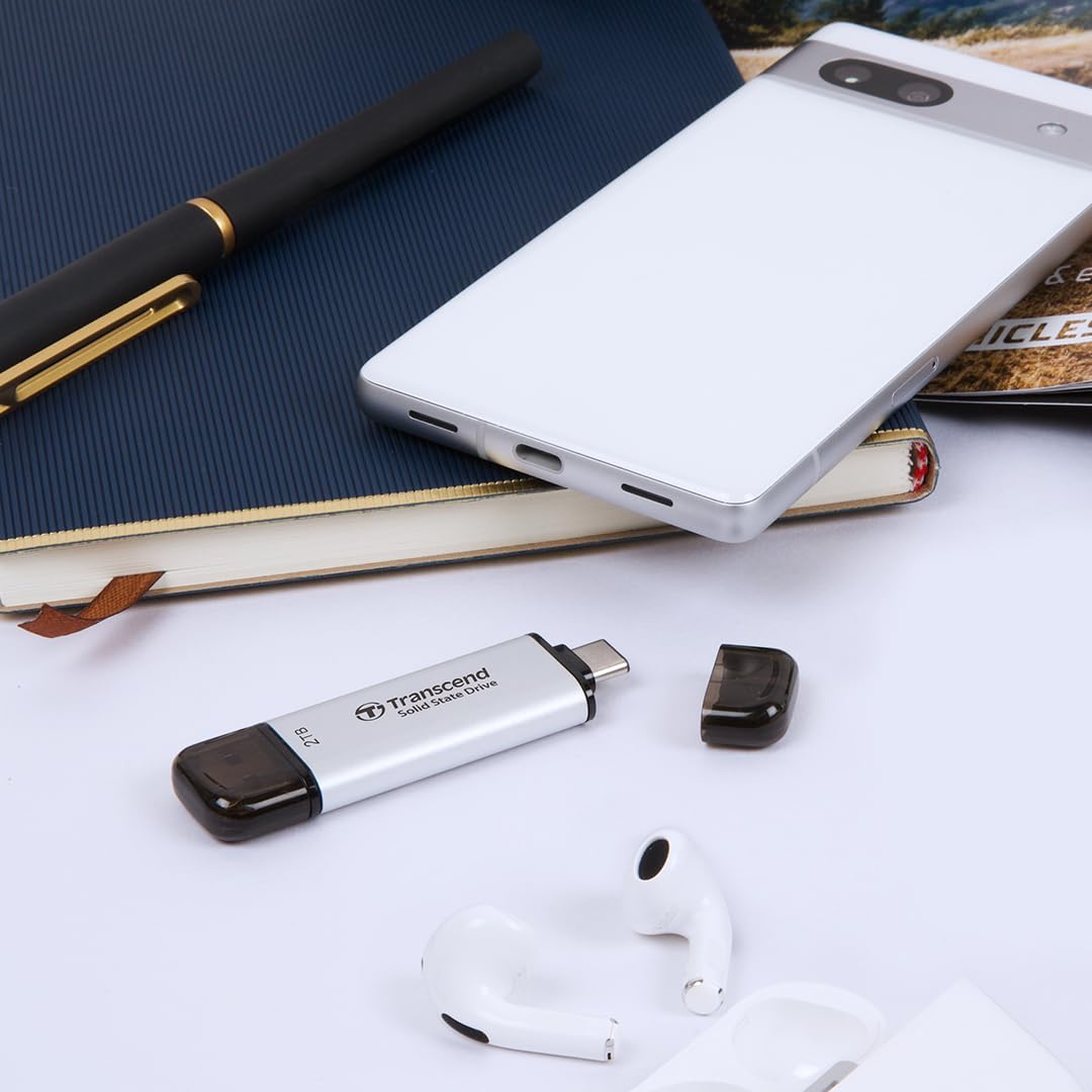 Transcend 2TB ESD310 Dual Portable SSD 1050MB/s USB-A+C, Thumb Drive - Image 6
