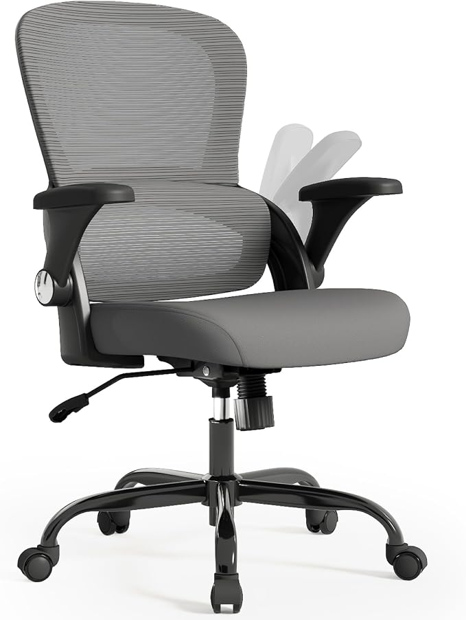 TRALT Office Chair - Ergonomic Office Chair with Back Support for Adults | Home Office Desk Chair with Lumbar Support - Ergonomic Mesh Chairs 330 lb Wide Seat for Work, Office, Gaming(Black Grey) - Image 9