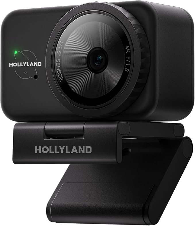 Hollyland Lyra Webcam UHD 4K Webcam for PC, 1/1.5" Sensor, Auto Framing, PDAF, Control for Live Streaming, Video Calls, Gaming, Works with Zoom, Teams, Twitch & More | 1 1.5' Sensor, Auto Framing, Works with Zoom, Control for Live Streaming, Video Calls by Hollyland