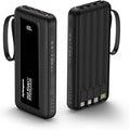 Portable Charger with Built in Cables, Power Bank 10000mAh | Built in 4 Cables, Slim, 22.5W Fast Charging, USB C LED Display, 6 Outputs & 2 Inputs, Flashlight by FlyKangaroo