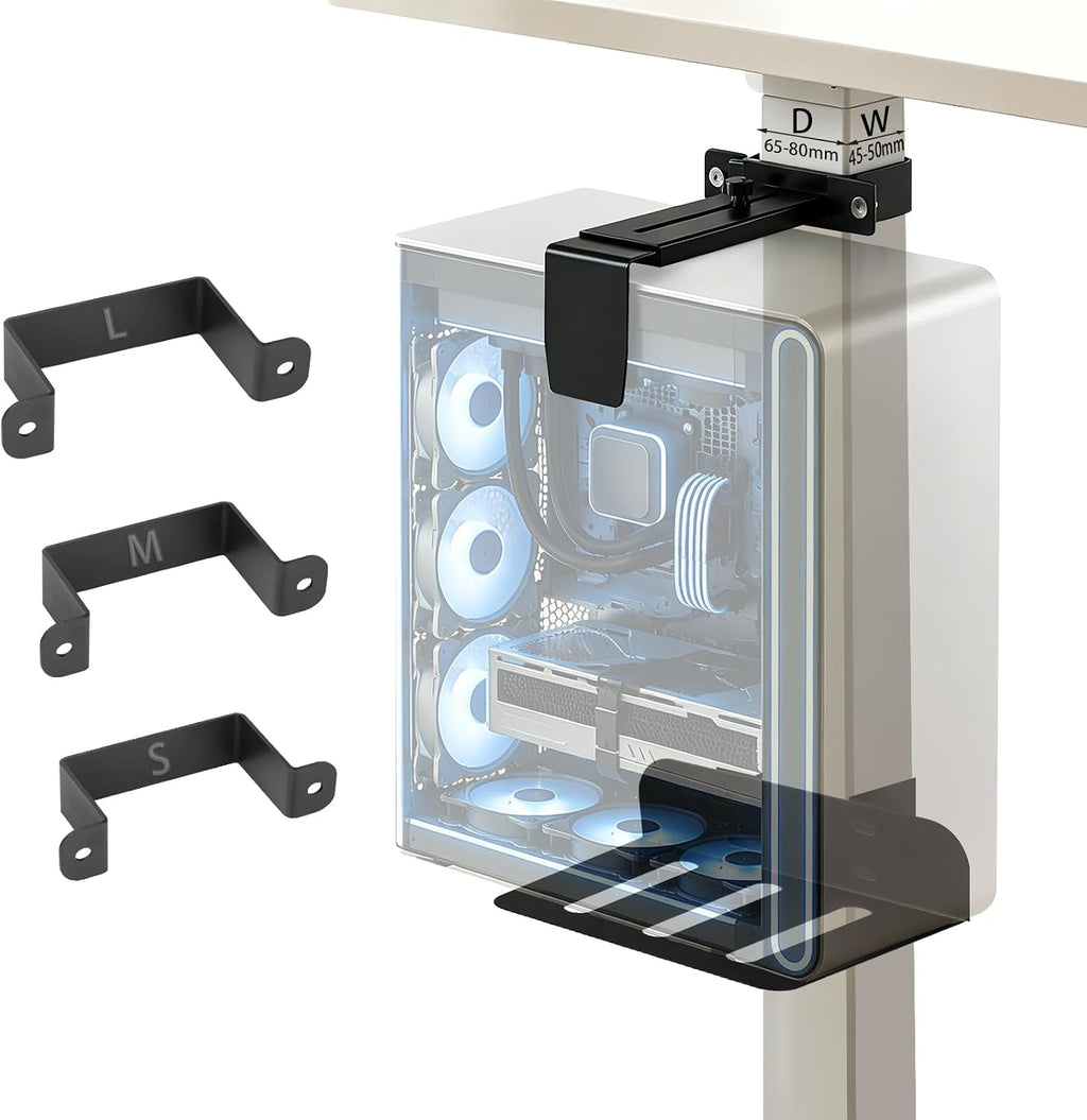Under Desk PC Mount, Clamp-on Computer Tower Case Holder, 50Lbs Loads by TAZKZZY