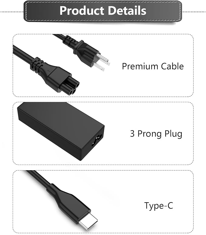 Universal 65W 45W USB C Laptop Charger Compatible with HP Chromebook | for HP/Lenovo/Asus, Chromebook Charger, Laptop Charger Type C, Fast Charging, Power Adapter Supply Cord - Image 7