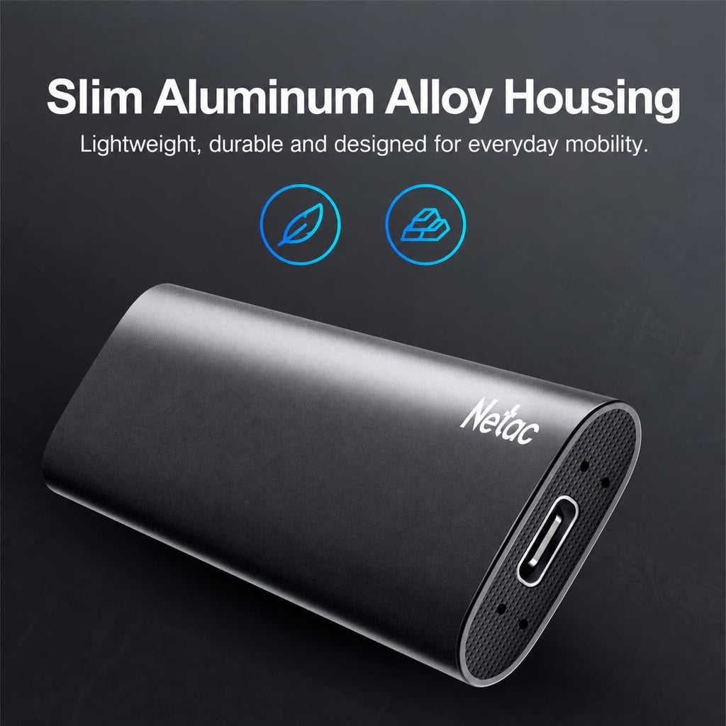 Netac ZSlim 250GB Portable SSD, Up to 550MB/s Read and 450MB/s Write, USB 3.2 Gen 2 USB-C External Solid State Drive, 30g Aluminum Alloy Storage for Windows PC, Mac and Android - Image 3