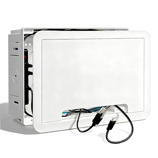 9" in Wall TV Media Box for Device & Cable Management Hidden Outlet Box, Structured Wiring Enclosure with Custom Knockouts, WiFi Friendly, for Roku, Apple TV, Fire TV Stick & Samsung One Connect Mini by Naerza