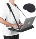 Laptop Harness - Wearable Laptop Stand for Up to 17" Laptops, Tablets & E-Readers - Adjustable Straps, Includes Memory Foam Mouse Pad by ALPHABET+WONDERS