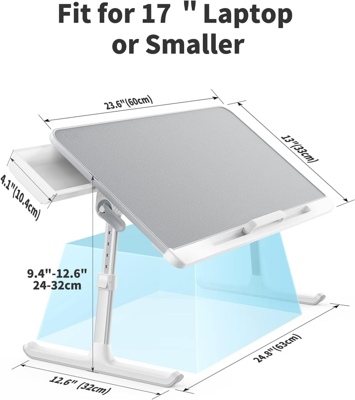 SAIJI Laptop Bed Tray Table - Adjustable Lap Desk for Couch (Gray) - Image 6