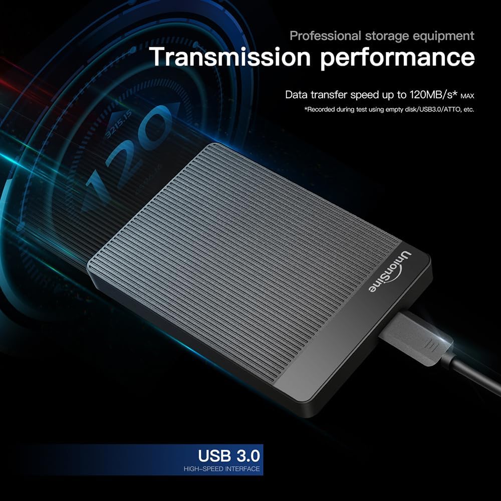 UnionSine 4TB Ultra Slim Portable External Hard Drive HDD-USB 3.0 - Image 3