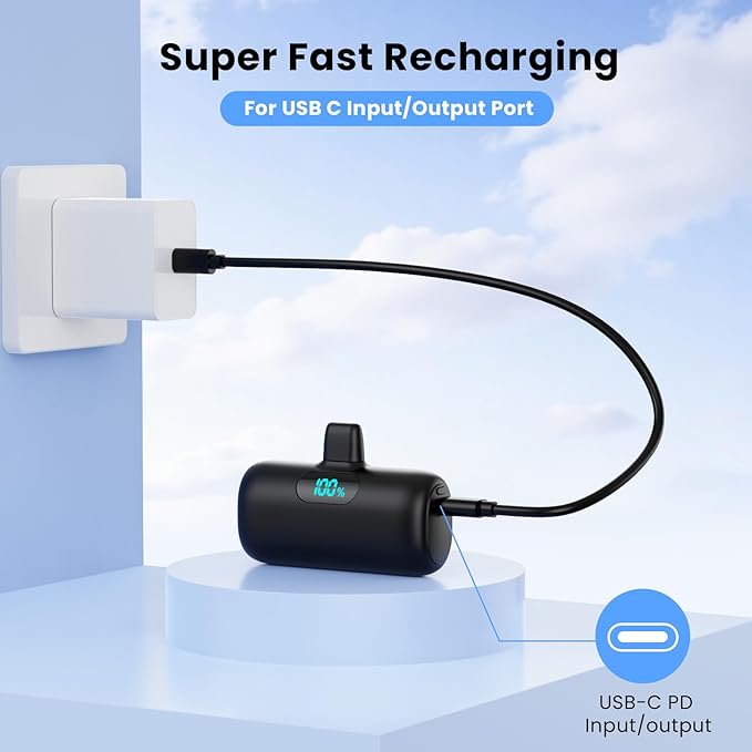 [2 Pack]Portable Charger Power Bank for iPhone 17/16/15,Mini USB C Portable Power Bank 5000mAh Fast Charging Battery Pack Travel Essentials for iPhone 15/16/17 Plus/17 Pro/17 Pro Max,Samsung Android - Image 5