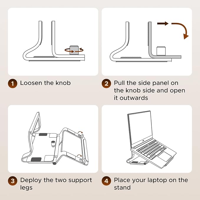 UGREEN 2-in-1 Laptop Stand for Desk, Horizental & Virtical Laptop Holder | Durable Aluminum Stand for Stability with Silicone Protection, Fits 13-16.2 inch Laptops and Tablets, Grey - Image 7