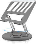 Compatible 360° Rotating Adjustable Laptop Stand, Fully Foldable Dual Rotary Shaft Laptop Riser Portable Standing Desk, Fits MacBook & All 10-15 Inch Laptops - Grey by ZSAUTHREE