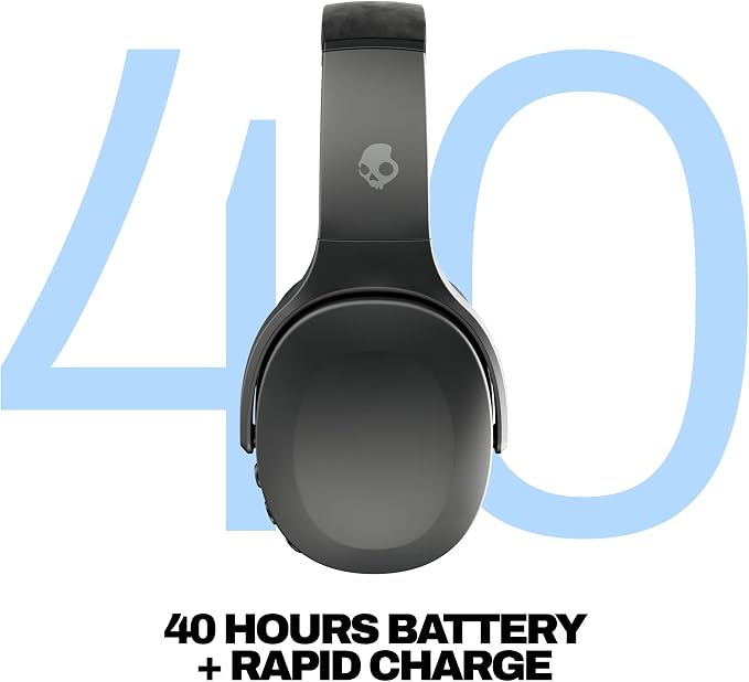 Skullcandy Crusher Evo Wireless Multi-Sensory Bass Headphones - True Black | Bluetooth, Noise Isolating Over-Ear Fit, 40 Hours Battery, Microphone, Working Out, Gym, Travel, Studying, Music - Image 3