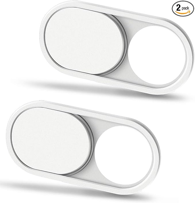 CloudValley Laptop Webcam Cover Slide, Metal 0.023 Inch Ultra-Thin White | Web Webcam Cover for MacBook Pro / Air, Laptop, iMac, iPad, iPhone 8/7, PC Accessories, Privacy Protection, 2 Packs by CloudValley