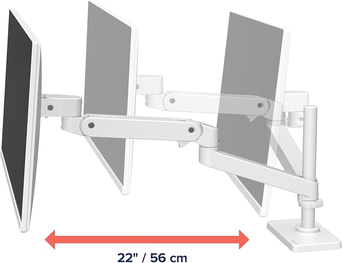 Ergotron – Upgraded LX Pro Premium Monitor Arm, Single Monitor Desk Mount – fits Flat Curved Ultrawide Computer Monitors up to 34 Inches, 4 to 22 lbs, VESA 75x75mm or 100x100mm – Tall Pole, White - Image 3