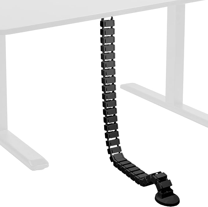 VIVO Under Desk Vertebrae Cable Management Kit, Adjustable Quad Entry Flexible Cord Organizer for Home Office, Black, DESK-AC01C | Adjustable Quad Entry Flexible Cord Organizer for Home Office by Unknown