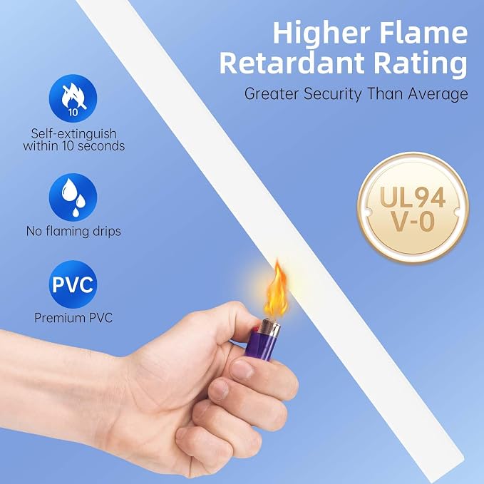 Delamu Cord Hider Cover, 142in TV Cable Concealer Kit for Wall Mounted TV with Management 2-3 Wires, Paintable Cable Cover for Floor, Easy Install, W 0.94 H 0.47in, White - Image 8