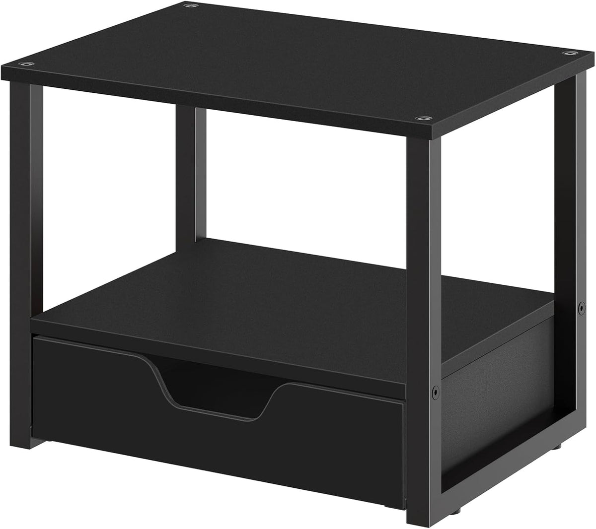 Desktop Printer Stand, 2-Tier Printer Table with Non-Woven Drawer, Multi-Purpose Desk Organizer for Home Office, Under Desk Open Organizer Shelf, Black PS01BB by YATINEY