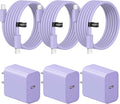 iPhone Charger Fast Charging 10FT iPhones 17 16 15 Charger | 3 Pack Type C Chargers USB C Charger with iPhone Air 17/17 Plus/17 Pro/17 Pro Max/16/16 Plus/16 Pro/16 Pro Max(Purple) by STAKCYE