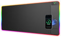 Wireless Charging Mouse Pad Gaming, 31.5"x15.8" Large Desk Mat, Waterproof | RGB Mousepad, Smooth Glide, Stitched Edge, Non-Slip Rubber Base, Desk Pad Computer Keyboard Mat, No Adapter by abcmat