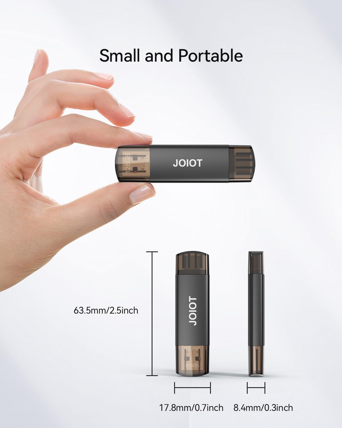 128GB USB C Flash Drive Dual USB 3.0 Flash Drive Type C + USB A Portable Type-C Flash Drive 2-in-1 USB-C Thumb Drive for Smartphone Tablet Computer Mac iPhone 15 Black - Image 7